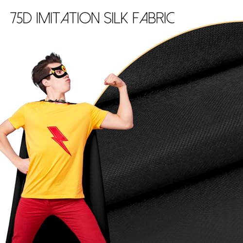 iROLEWIN Superhero-Cape and Mask for Adults Women Men Super Hero Dress-up Costume Spirit Day Team Halloween Party Favors Gift