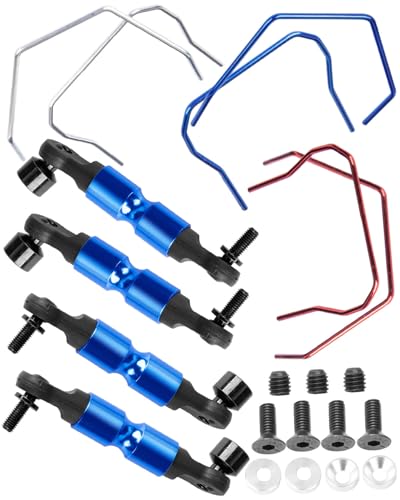 hopsupRC RC Aluminum Front & Rear Wide Sway Bar Kit Upgrades Part for 1/10 Slash Stampede Rustler Rally 4X4 RC Car,Alloy S...