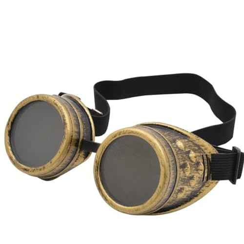 CWB&ADB Steampunk Goggles, Vintage Bronze Costume Accessory, Dark Lens Cosplay Eyewear