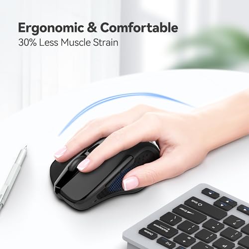 TECKNET Wireless Mouse, 2.4G Ergonomic Optical Mouse, Computer Mouse for Laptop, PC, Computer, Chromebook, Notebook, 6 But...