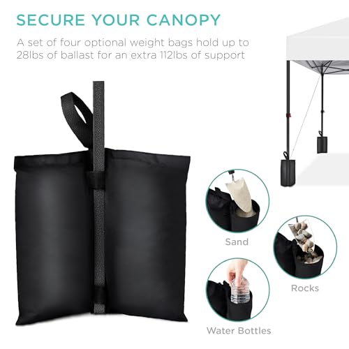 Best Choice Products 12x12ft 1-Person Setup Pop Up Canopy Tent Instant Portable Shelter w/ 1-Button Push, Case, 4 Weight B...