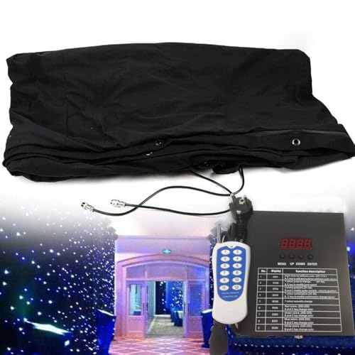 SEDAMORALLY Stage Led Starry Sky Background Curtain,White and Blue Foldable Wedding Stage Star Curtain Backdrops,DMX512 Co...
