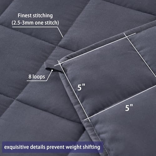 yescool Weighted Blanket for Adults (20 lbs, 60” x 80”, Grey) Cooling Heavy Blanket for Sleeping Perfect for 190-210 lbs, ...