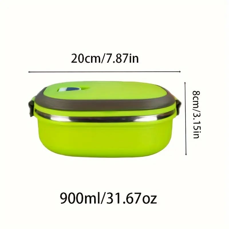 Lunch Box - Stainless Steel Thermal Meal Container with Lid, Leakproof Food Storage, Portable Bento Boxes for Office, Camp...