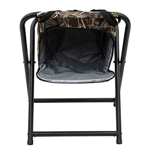 Browning SteadyReady Hunting Chair - Compact and Foldable Steel Frame Stool with Exra-Wide Angled Anti-Slip Seat and Realtree Max-7 Camo Pattern