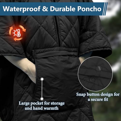 Qodia Camping Blanket Poncho, 4-in-1 Wearable Sleeping Bag Poncho, Ultralight Waterproof Outdoor Blanket & Travel Pillow f...