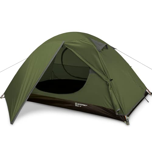 Bessport Camping Tent 1/2 Person Tent Waterproof Two Doors Backpacking Tent Easy Setup Lightweight for Outdoor, Hiking Mou...