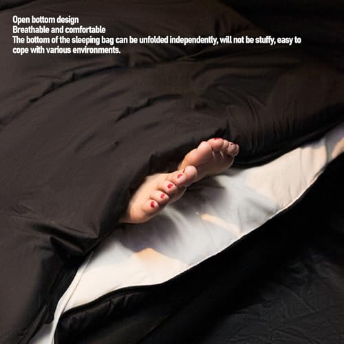 RiToEasysports Sleeping Bag, Camping Sleeping Gear Envelope with Splashproof Pongee Fabric Soft Washed Down Cotton for Hik...
