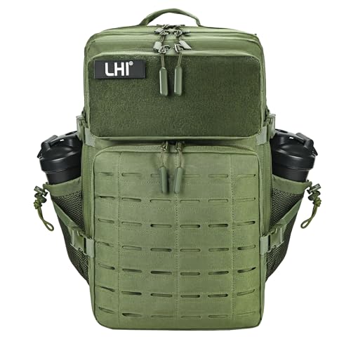 LHI Tactical Military Backpack for Men 25L/45L Large Molle Army Assault Pack 3 Day Hiking Rucksack With Bottle Holder