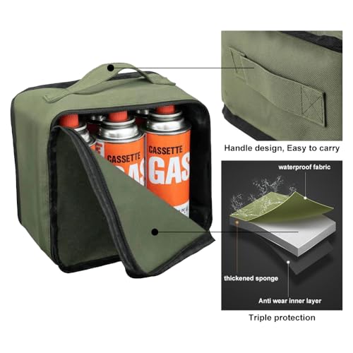 Propane Tank Storage Bag, Fuel Cylinder Carry Case with Zipper & Top Handle for Camping, Picnics and Outdoor Adventures, P...