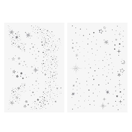 Flash Tattoos Fairy Dust Metallic Temporary tattoos-2 sheet mini pack | Includes over 23 premium silver foil giltter tatto...
