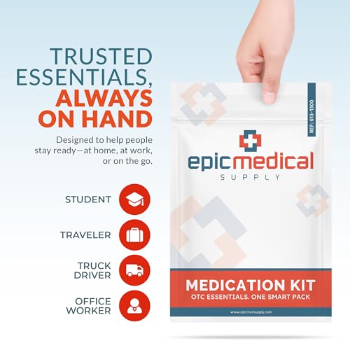 Epic Medical Supply First Aid Kit Medication Refill – 28-Count Unit Dose Packets – Emergency Medicine Kit Pills for 1st Ai...
