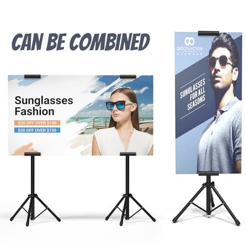 Netuaoo Poster Stand Banner Stand Poster Board Stand Foldable Floor Standing Sign Holder Adjustable Height Up to 88" Doubl...