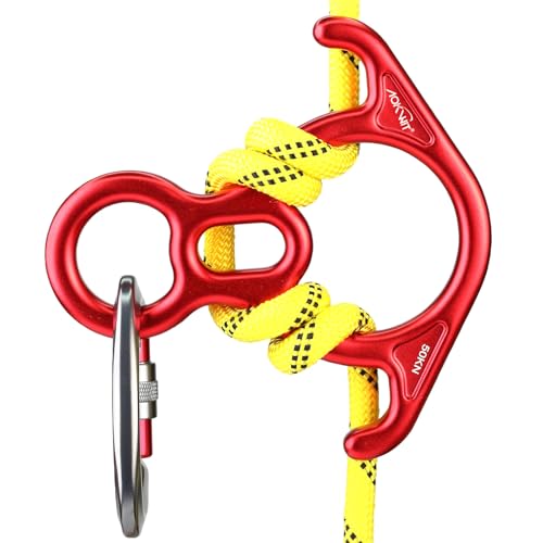 50KN Rescue Figure, 8 Descender Large Bent-Ear Belaying and Rappelling Gear Belay Device Climbing for Rock Climbing Peak R...