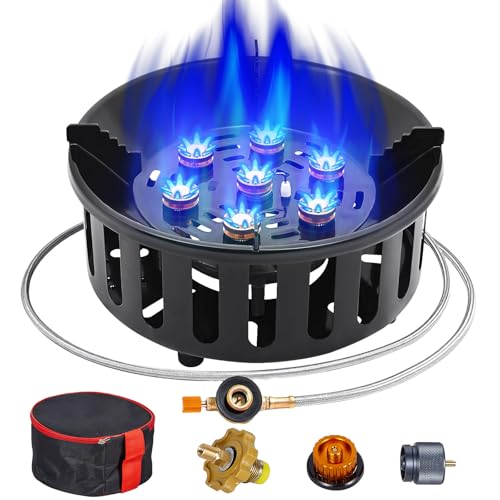 Bestfire Propane Burner, 72,000 BTU Single Burner Gas Stove for Outdoor Cooking, Windproof Camping Stove with Piezo Igniti...