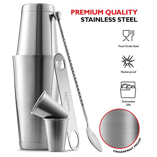 JoyTable Bar Set Cocktail Shaker Set, Stainless Steel Mixology Bartender Kit, 28PC Cocktail Kit, Silver Cocktail Set, Bar ...