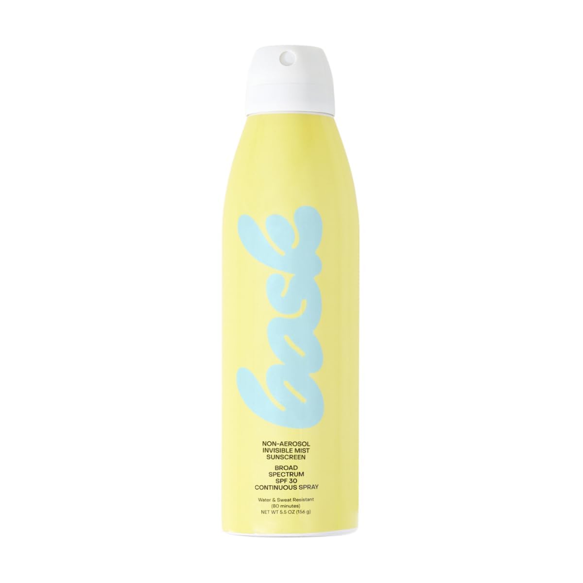 Bask Suncare SPF 30 Sunscreen Spray - Non-Aerosol, Broad Spectrum UVA/UVB Protection, Dermatologist Recommended, No White Cast,