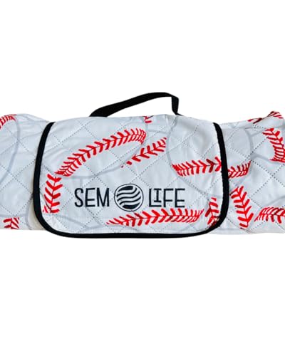 SEM LIFE Baseball Outdoor Stadium Blanket, Picnic Mat, Large 80 x 60 Inches, Reversible, Fleece Lined, Baseball Games, Tou...