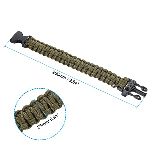 Survival Paracord Bracelets, 2 Pack Plaited Parachute Bracelet with Plastic Buckle Party Favors Camping Gifts Outdoor Wrap...