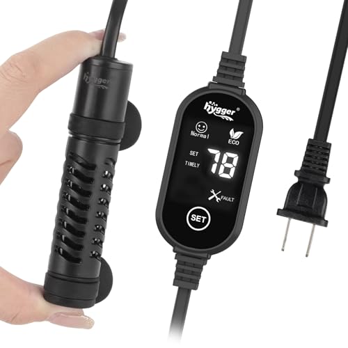 hygger Ceramic Submersible Aquarium Heater, New Explosion-Proof Fish Tank Water Heater with External Temp Controller Auto ...