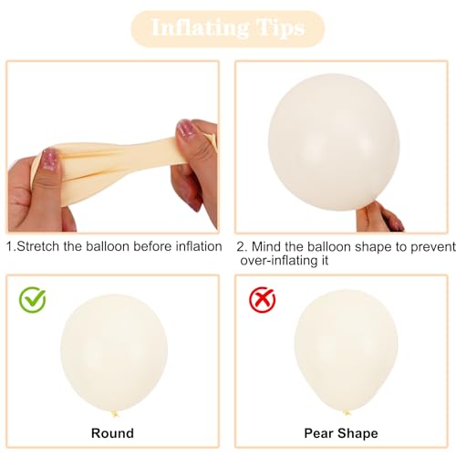 APLANET 150pcs Ivory White Cream Balloons Different Sizes 18 12 10 5 Inch, Latex Balloons for Ivory White Themed Birthday ...