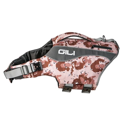 Gili Dog Life Vest Jacket Flotation (Desert Camo, Medium)