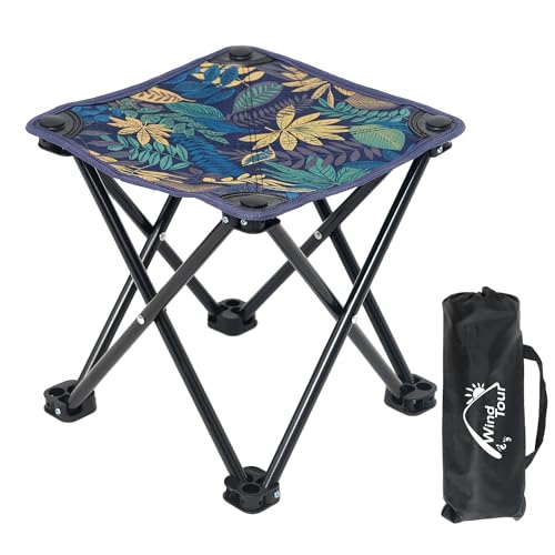 Portable Folding Camping Stool Outdoor Camping Lightweight Samll Chair for Fishing Hiking Gardening and Beach with Carry B...