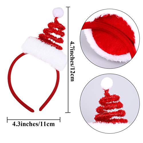 URATOT 3 Pack Christmas LED Headbands Christmas Tree Costume Headwear Elves Hair Hoop for Xmas Party Supplies
