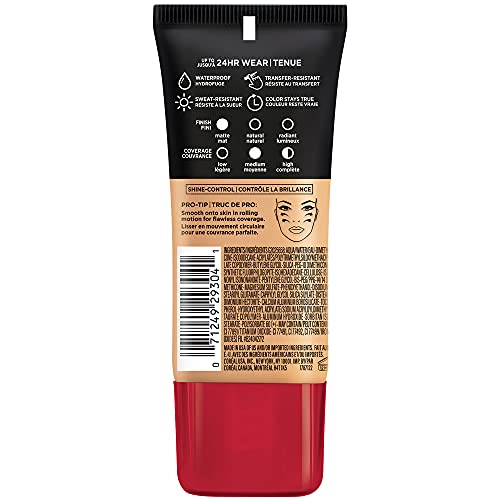 L'Oreal Paris Cosmetics Makeup Infallible Pro-Matte Liquid Longwear Foundation, Natural Beige, 1 fl oz.