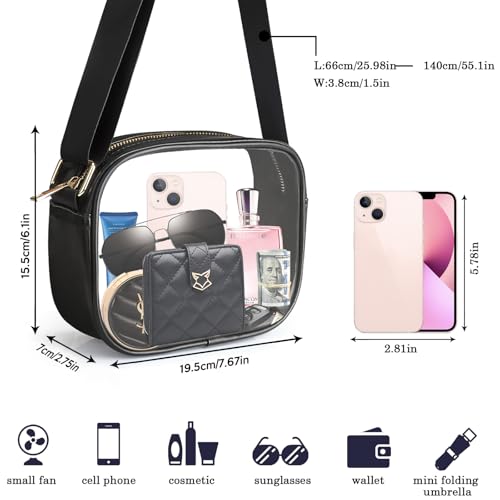 KETIEE Clear Crossbody Bag, Stadium Approved Clear Purse Bag for Concerts Sports Events Festivals