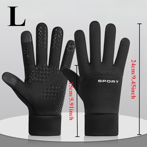 Men's Winter Thermal Gloves - Touchscreen Compatible with Adjustable Wrist Strap for Cycling, Skiing, Motorcycle & Outdoor...