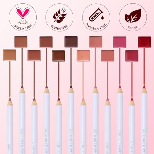 O'CHAIN 12 Matte Lipstick Palette and 12 Lip Liners, All-in-One Professional Lip Makeup Kit, Long-Lasting Waterproof Lipst...