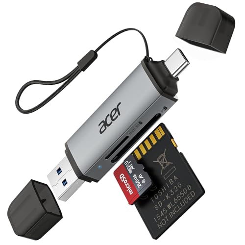 acer SD Card Reader USB C, Dual Slots USB 3.0 Type C to Micro SD Card Adapter, Memory Card Reader for MicroSD, SDHC, SDXC,...
