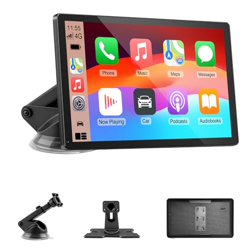 CarPlay Screen for Car, 9'' Wireless CarPlay & Android Auto - Smart Portable Touchscreen with Bluetooth/FM, Mirror Link, V...