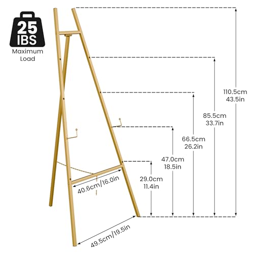 Gold Easel Stand for Sign, Heavy Duty Easel, 4-Tier AdjustableArt Easel for Painting, Wedding Sign1pc
