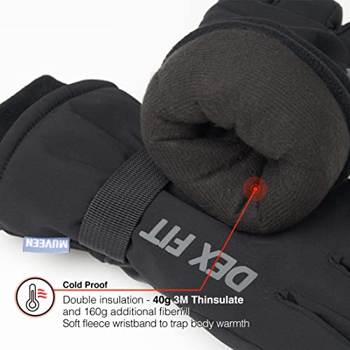 DEX FIT Coldproof Warm Winter Gloves WG201, Waterproof, Double Thermal Protection for Cold Weather & Outdoor Work, PU Leat...