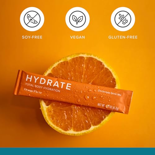 Isagenix Hydrate - Superior Hydration with 1625+ mg of Essential Electrolytes - No Added Sugar - Orange Flavor - 0.1 oz St...