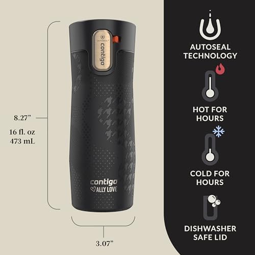 Contigo x Ally Love Stainless Steel Vacuum-Insulated Travel Mug with Autoseal and Easy Clean Lid, Spill-proof, Keeps Drink...