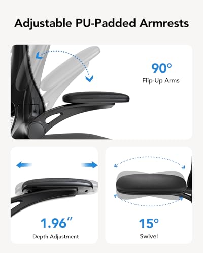 HUANUO Ergonomic Office Chair, High Back Computer Desk Chair with Adjustable Lumbar Support and Headrest, Comfy Gaming Cha...