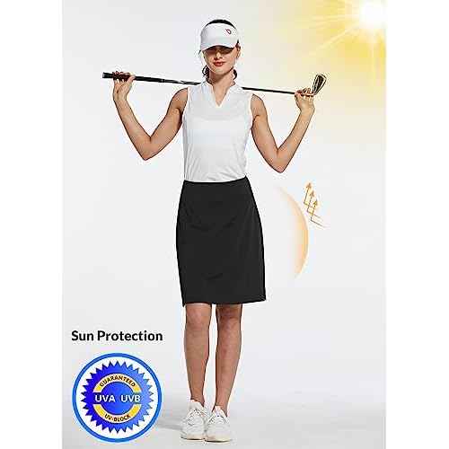 baleaf Women's 20" Knee Length Golf Skorts Long Athletic Tennis Skirts for Women Active Casual Pockets UV Protection
