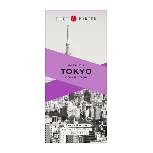 Pret à Porter City Collection Tokyo Eau de Parfum 3.4 fl oz (Pack of 1), Notes of Cherry Blossom, Peony, and Amber, Women's Fragrance, Long Lasting, Everyday Fragrance, Travel Size