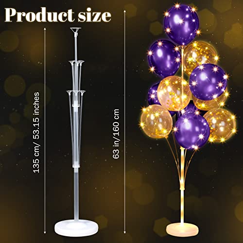 Wettarn 4 Set Balloon Column Kit for Floor with LED Light Balloons Stand Kit Tower Pillar Backdrop for Mardi Gras Valentin...