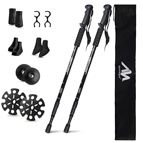 Hiking Poles - AYAMAYA Telescopic Collapsible Trekking Poles with Quick Twist Lock System - Lightweight Aluminum Alloy Tel...