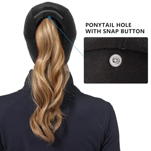 GADIEMKENSD Women's Winter Reflective Fleece Ponytail Hat with Drop Down Ear Warmer