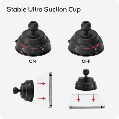 TUSITA Twist Lock Suction Cup Mount with Spine Clip Holder Compatible with Garmin Handheld GPS
