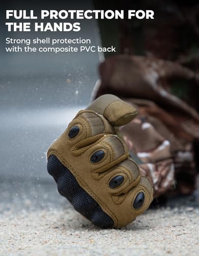 KEMIMOTO Tactical Gloves for Men, Touchscreen Motorcycle Gloves with Hard Shell & Palm Padding for Sports Motorcycle Cycli...