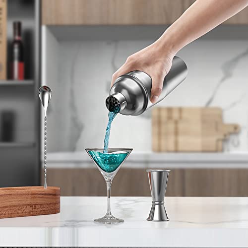 LUCKYGOOBO Cocktail Shaker Set,24 oz Martini Shaker,Bartender Kit with Stand,Stainless Steel Martini Mixer Built-in Strain...