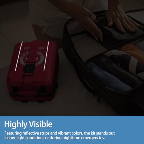 Professional Trauma First Aid Kit - Military-Grade Labelled Compartments & MOLLE System for Workplace, Outdoor, Car, Boat,...