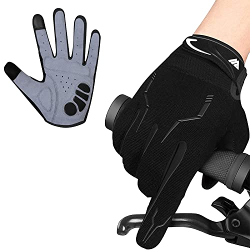 WESTWOOD FOX Cycling Gloves for Men - Full Finger BMX & Mountain Bike Gloves with Touchscreen, MTB, Padded Anti-Slip Grips...