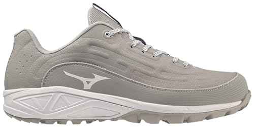 Mizuno Men's Ambition 3 BB Low AS Baseball Cleats, Grey/White, 9.5